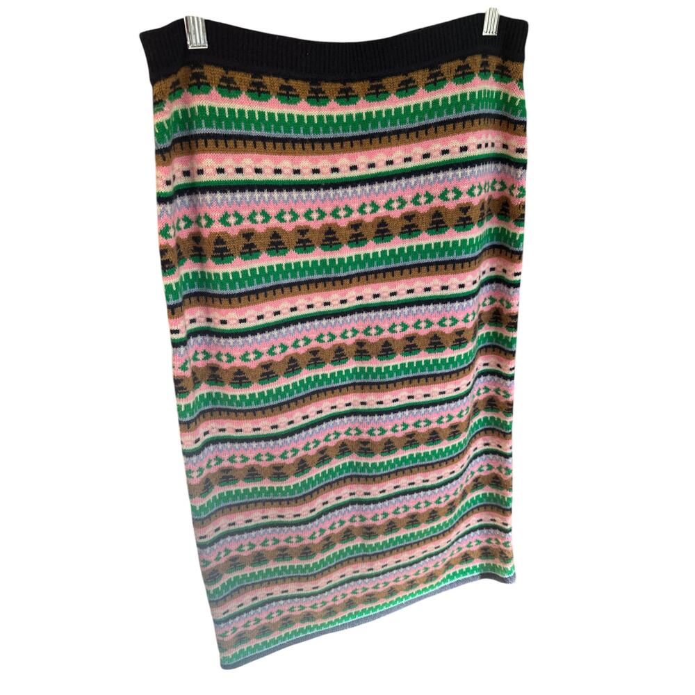 J. Crew Wool Fair Isle Knit Skirt Large - Picture 2 of 7